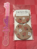 Nude Strawberry and flower Car Coasters