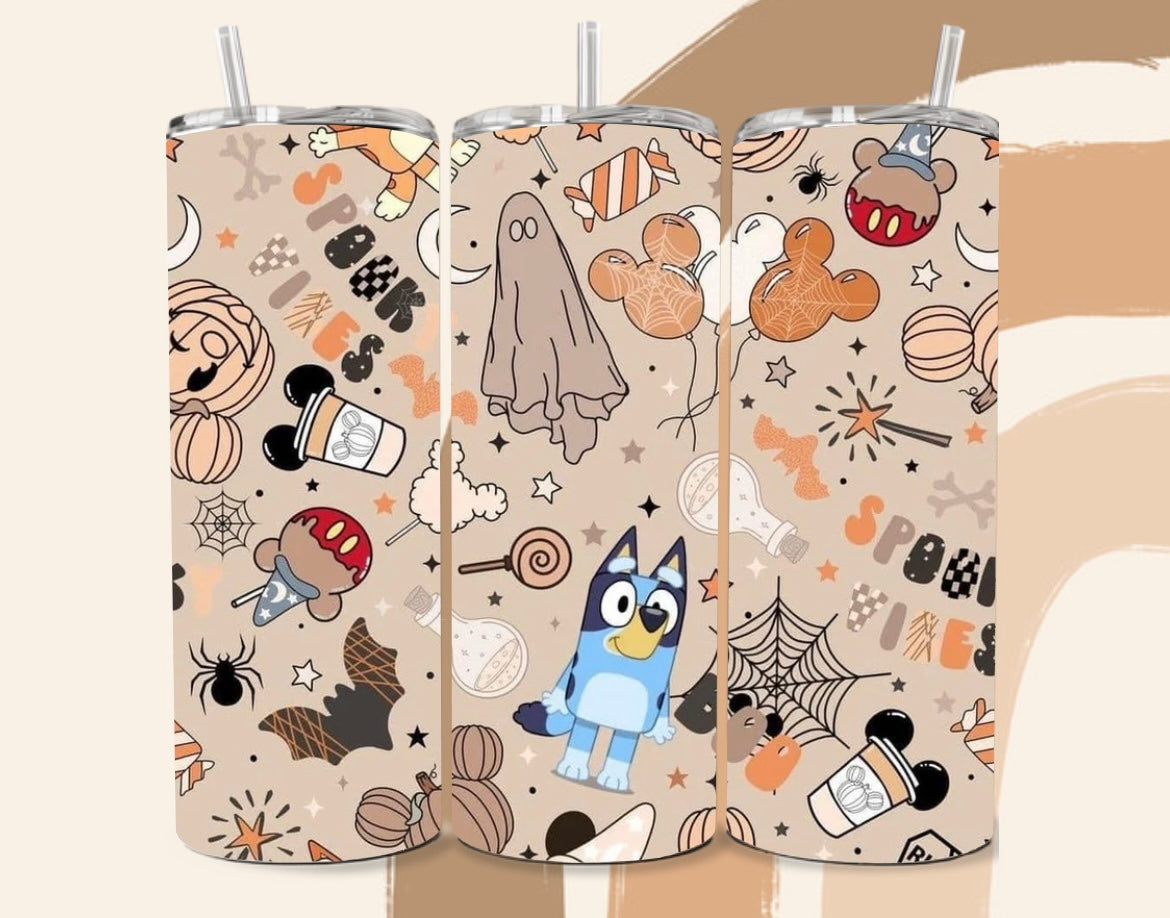 Spooky Vibes Blue dog 20oz tumbler