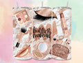 Vaso de 20 oz de maquillaje glam femenino