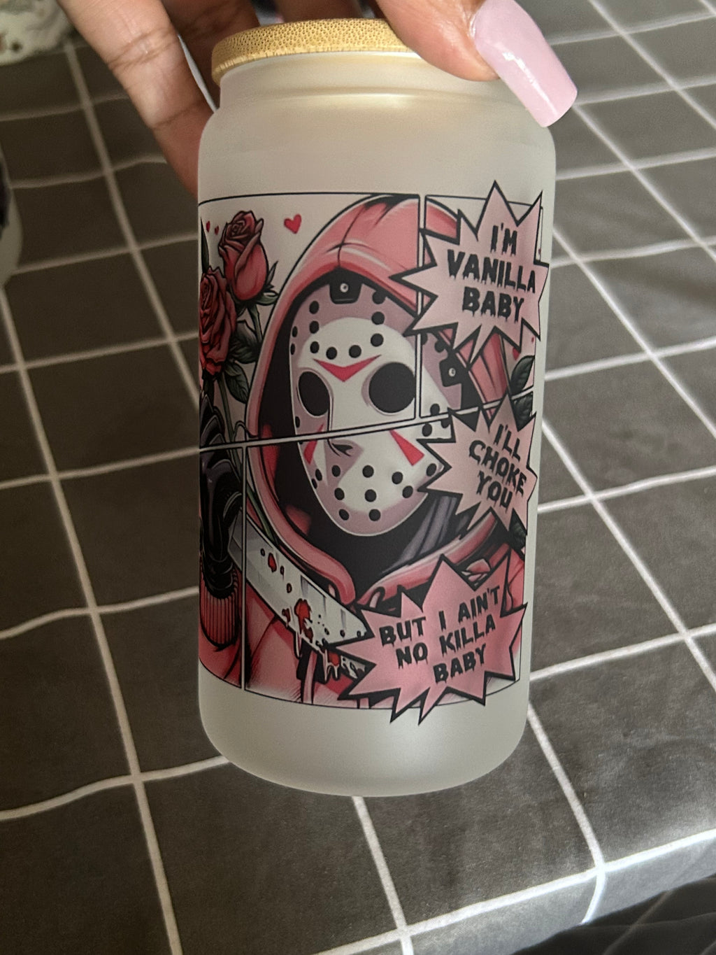 Im Vanilla Baby 16oz frosted glass cup