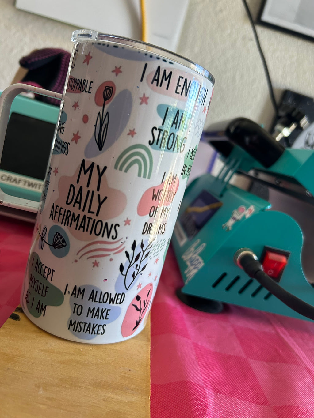Daily affirmations 20oz insulated stainless steel travel mug