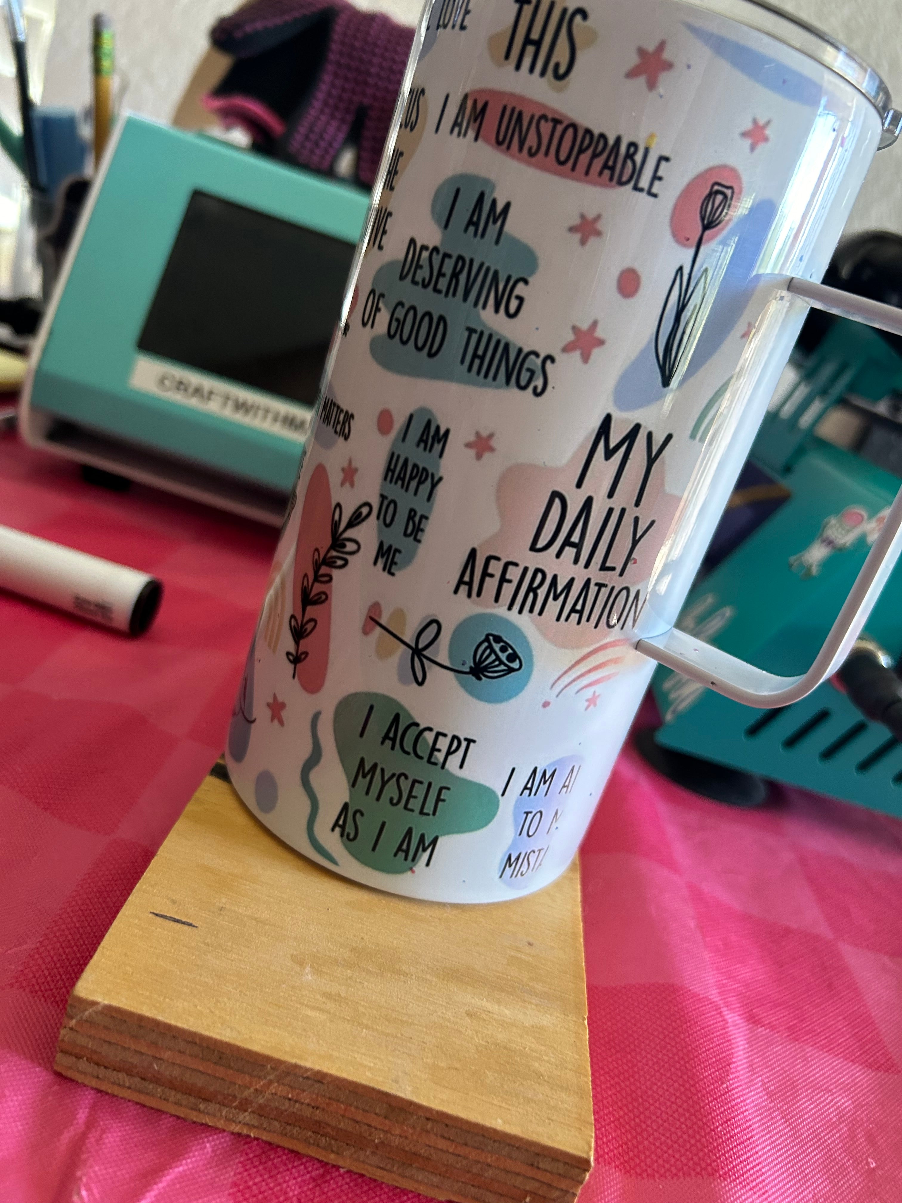 Daily affirmations 20oz insulated stainless steel travel mug