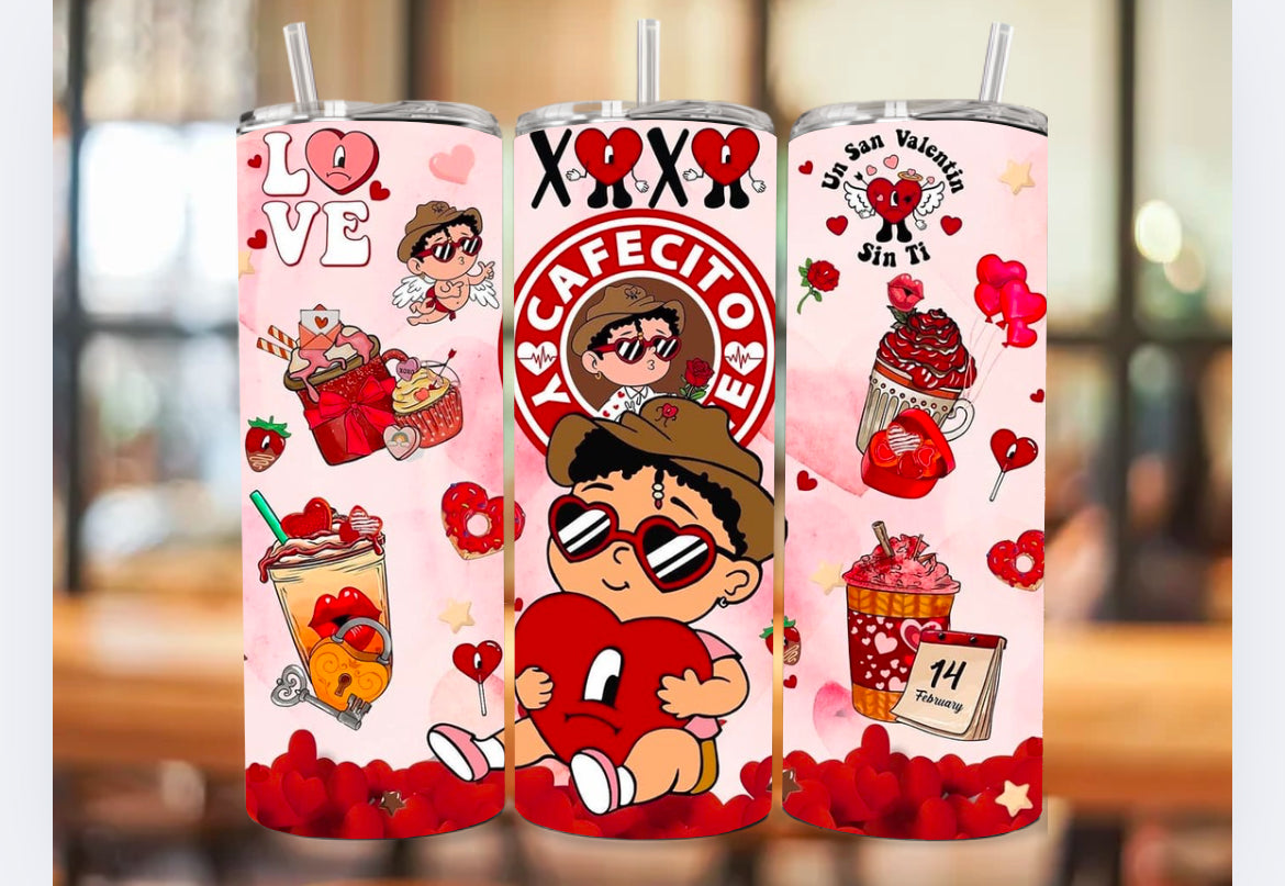 Benito Cafecito Valentine tumbler