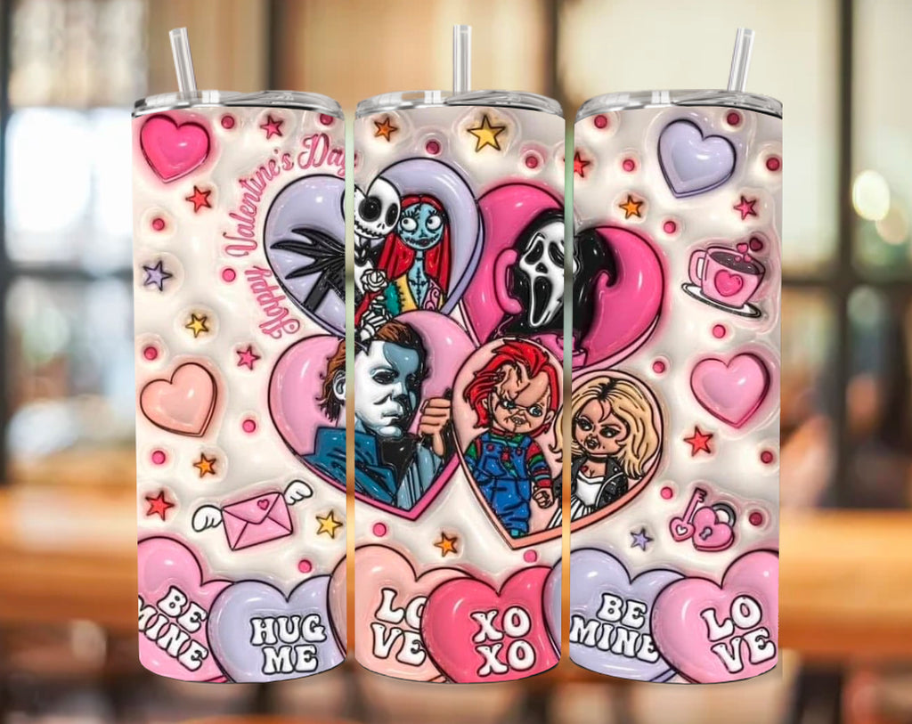 Horror Candy Hearts 3D tumbler (inflated design)