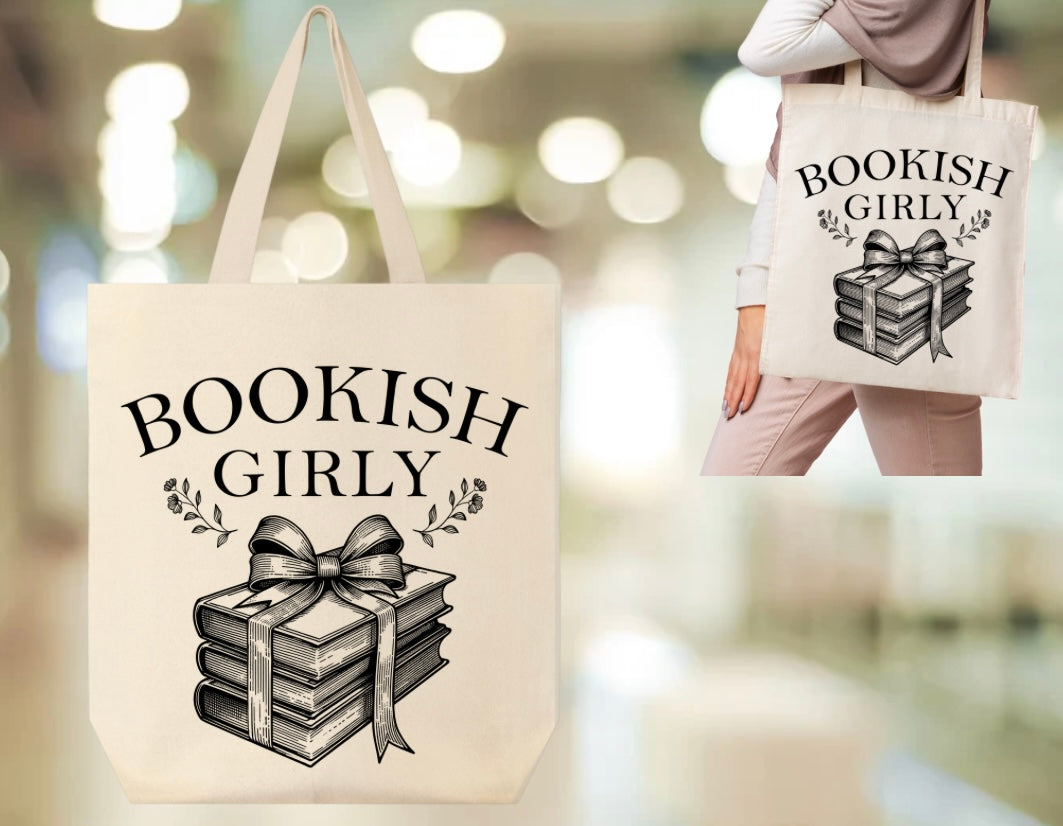 Bookish Girly Tote Bags