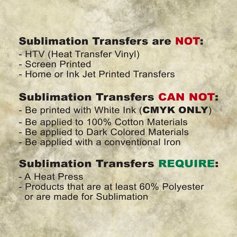 Custom Sublimation Transfers  ( NO MINIMUMS)