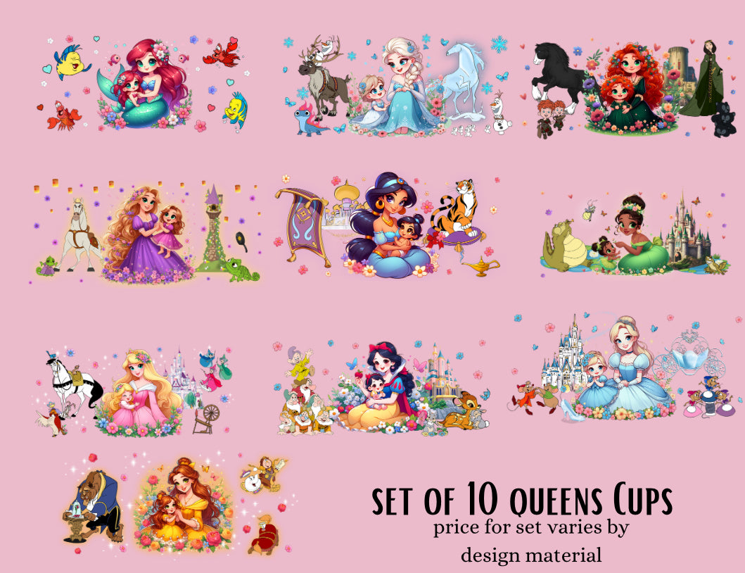 Queen's and Princesses 16oz glass cups