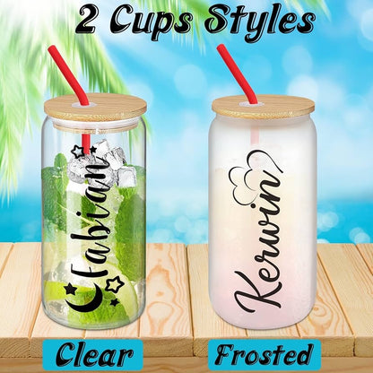 Custom 16oz Frosted and Clear Glass (sublimation)
