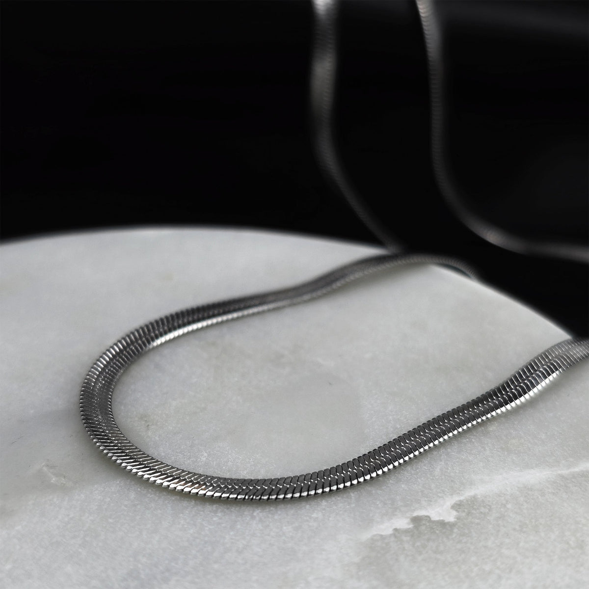 Stainless Steel 3mm Herringbone Link Chain Necklace