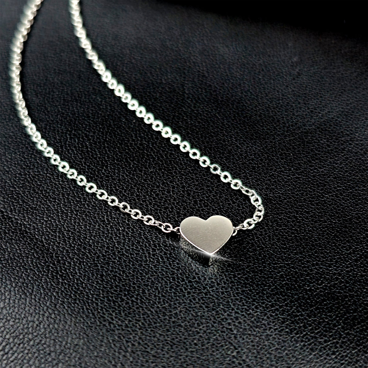 Stainless Steel Chain Dainty Heart Pendant Necklace