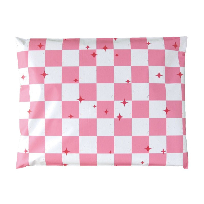 Pink Plaid Poly Mailers Size 10x13 Colorful Shipping Bags