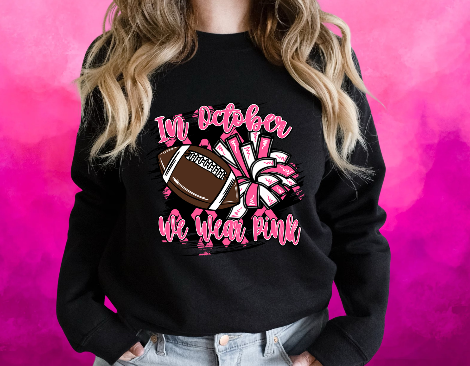 Pink October Football Sweater