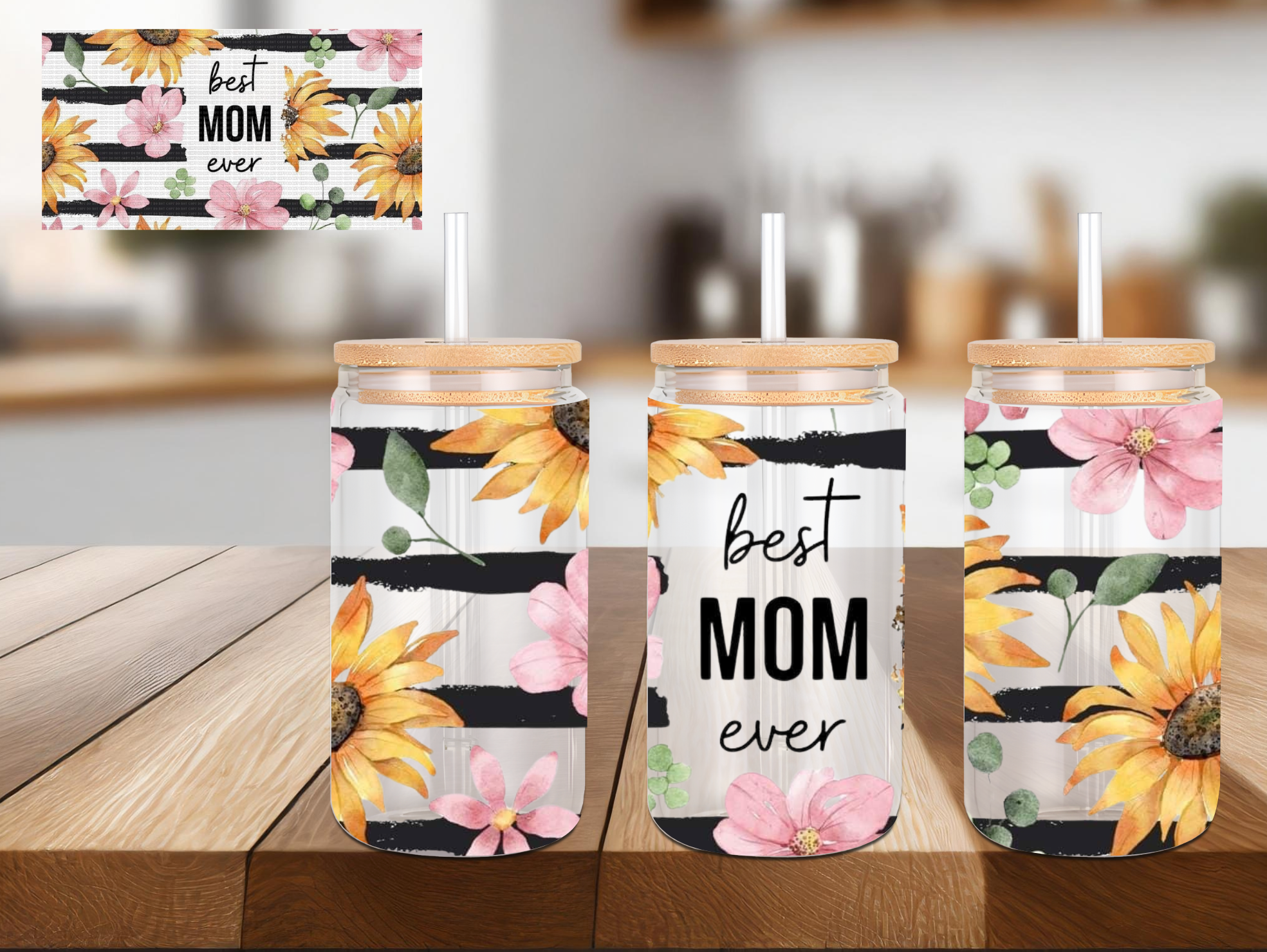 Best Mom Ever 16 oz Glass cup