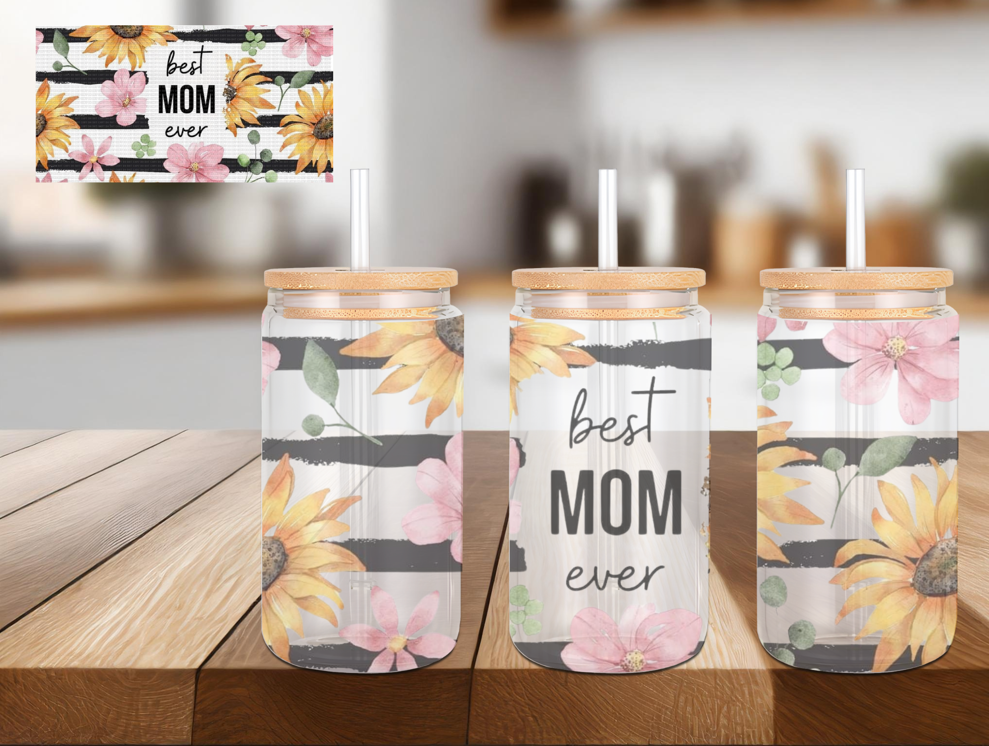 Best Mom Ever 16 oz Glass cup