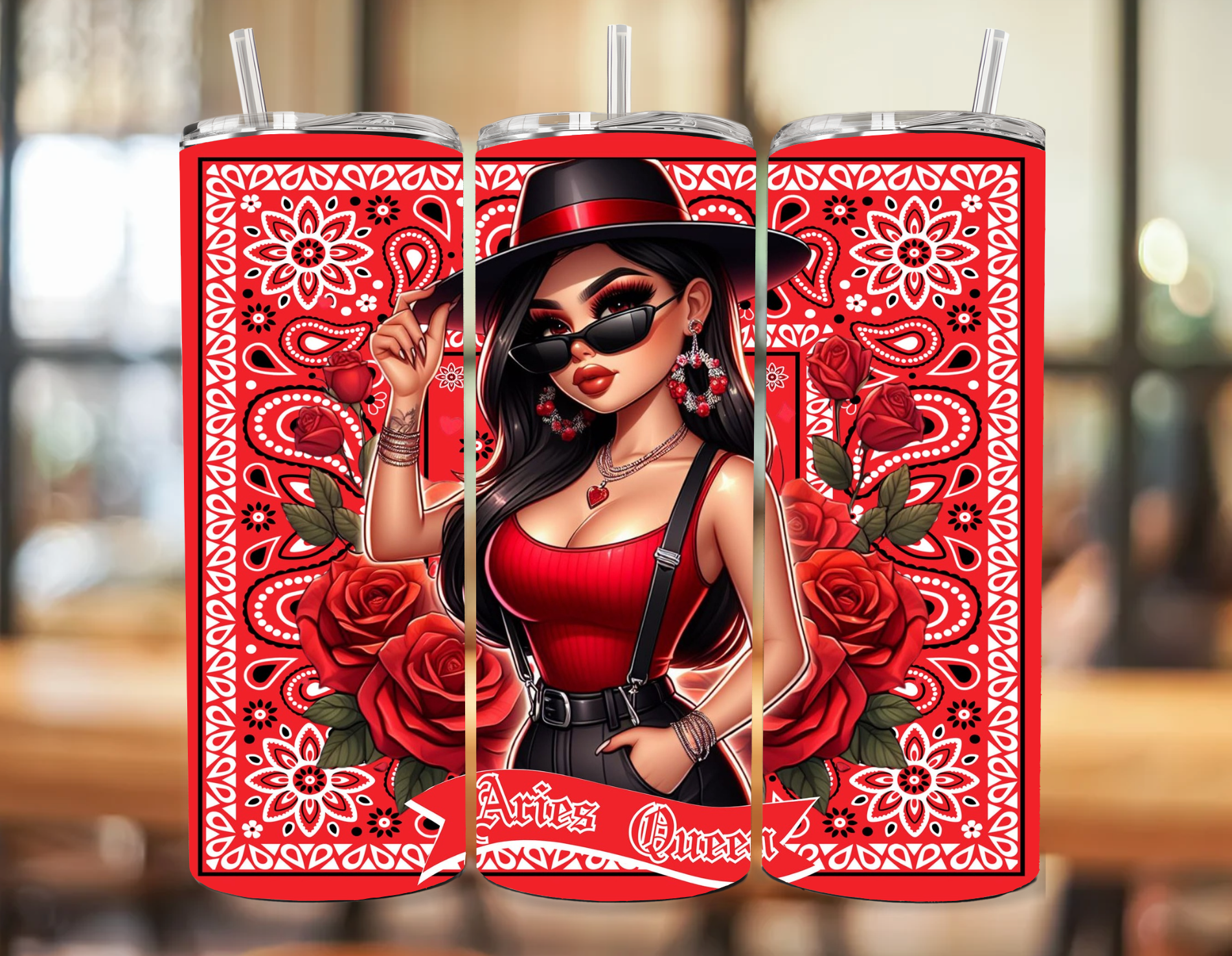 Chicana Zodiac Bandana 20oz tumbler