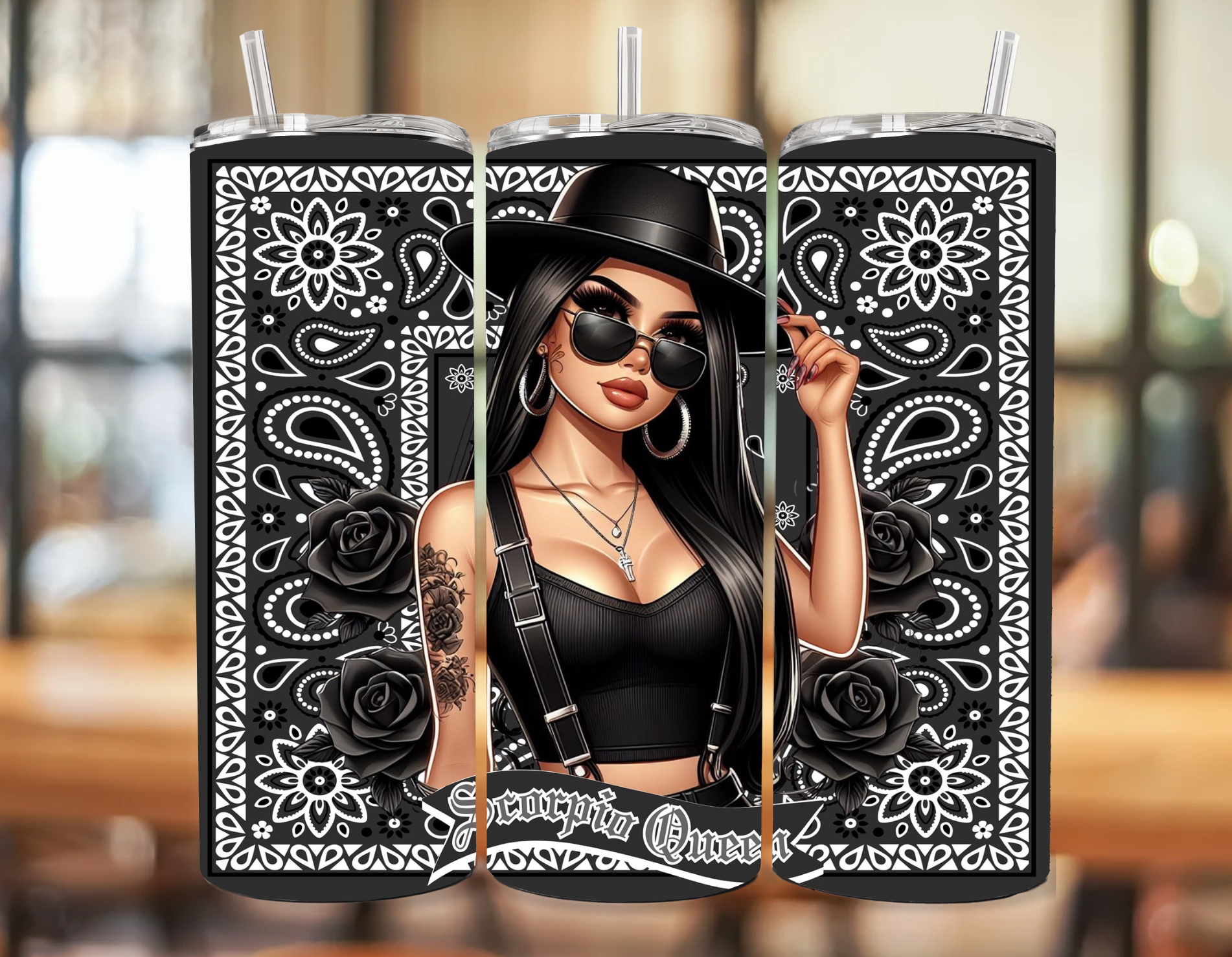 Chicana Zodiac Bandana 20oz tumbler