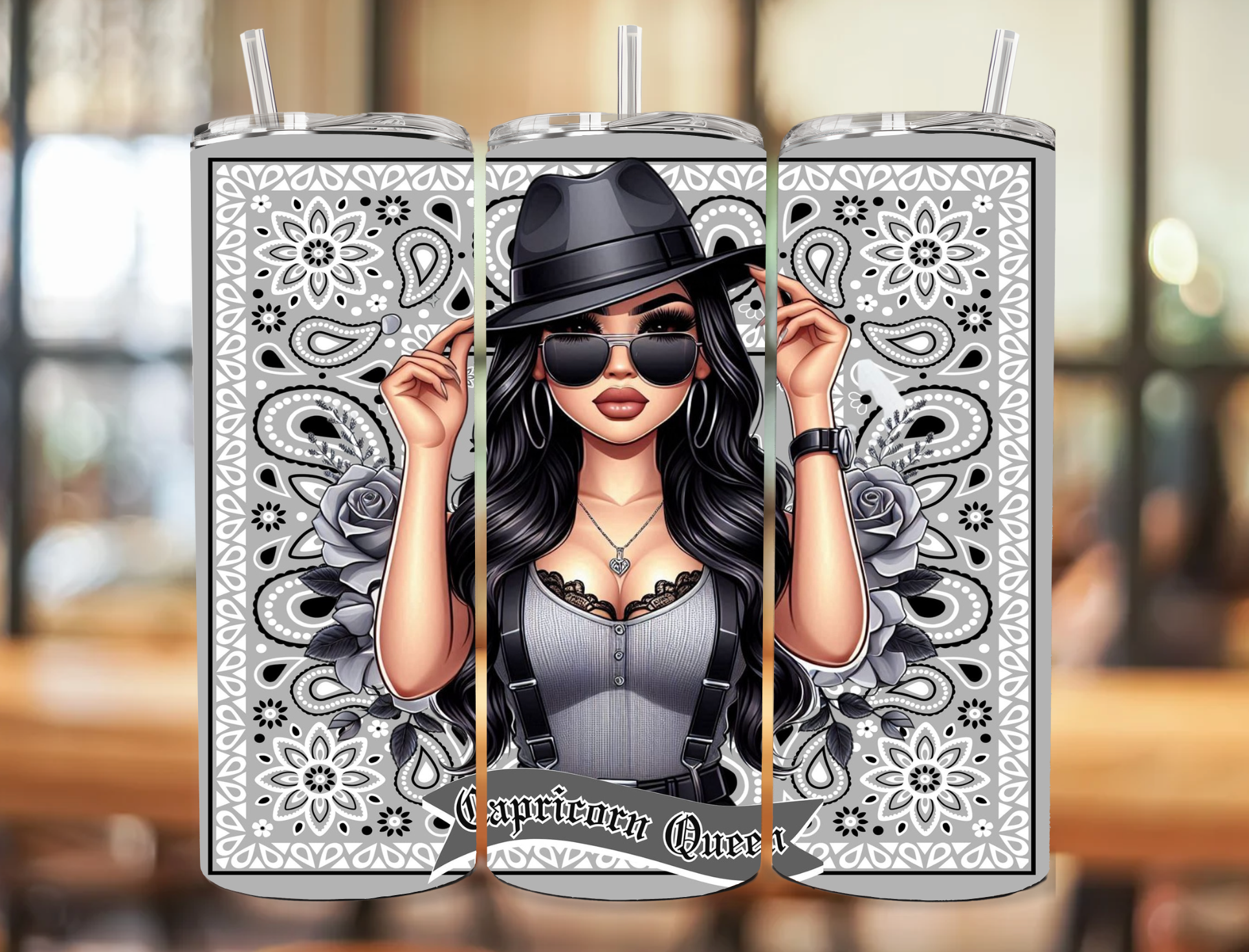 Chicana Zodiac Bandana 20oz tumbler