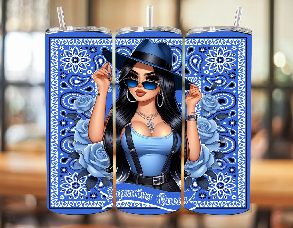 Chicana Zodiac Bandana 20oz tumbler