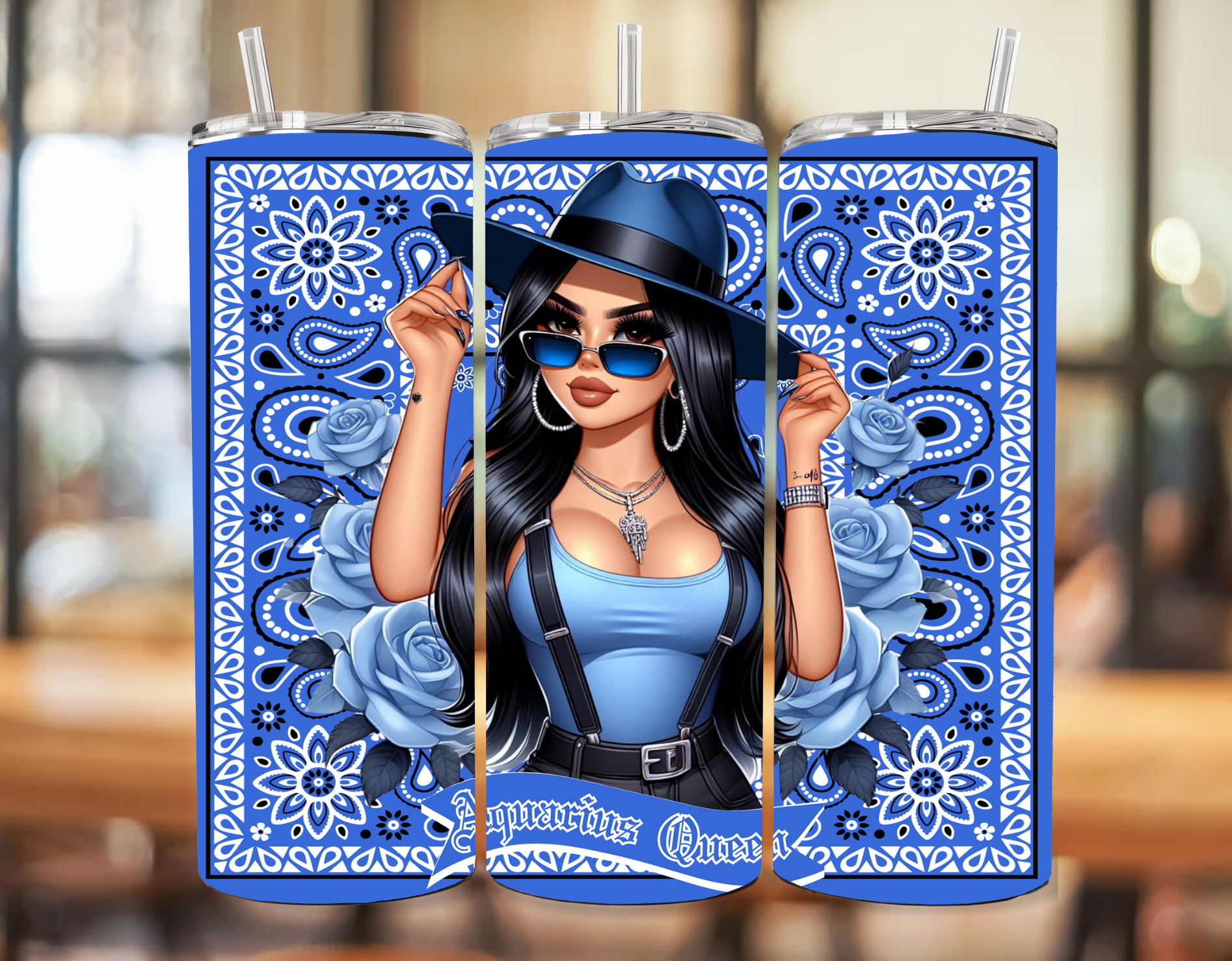 Chicana Zodiac Bandana 20oz tumbler