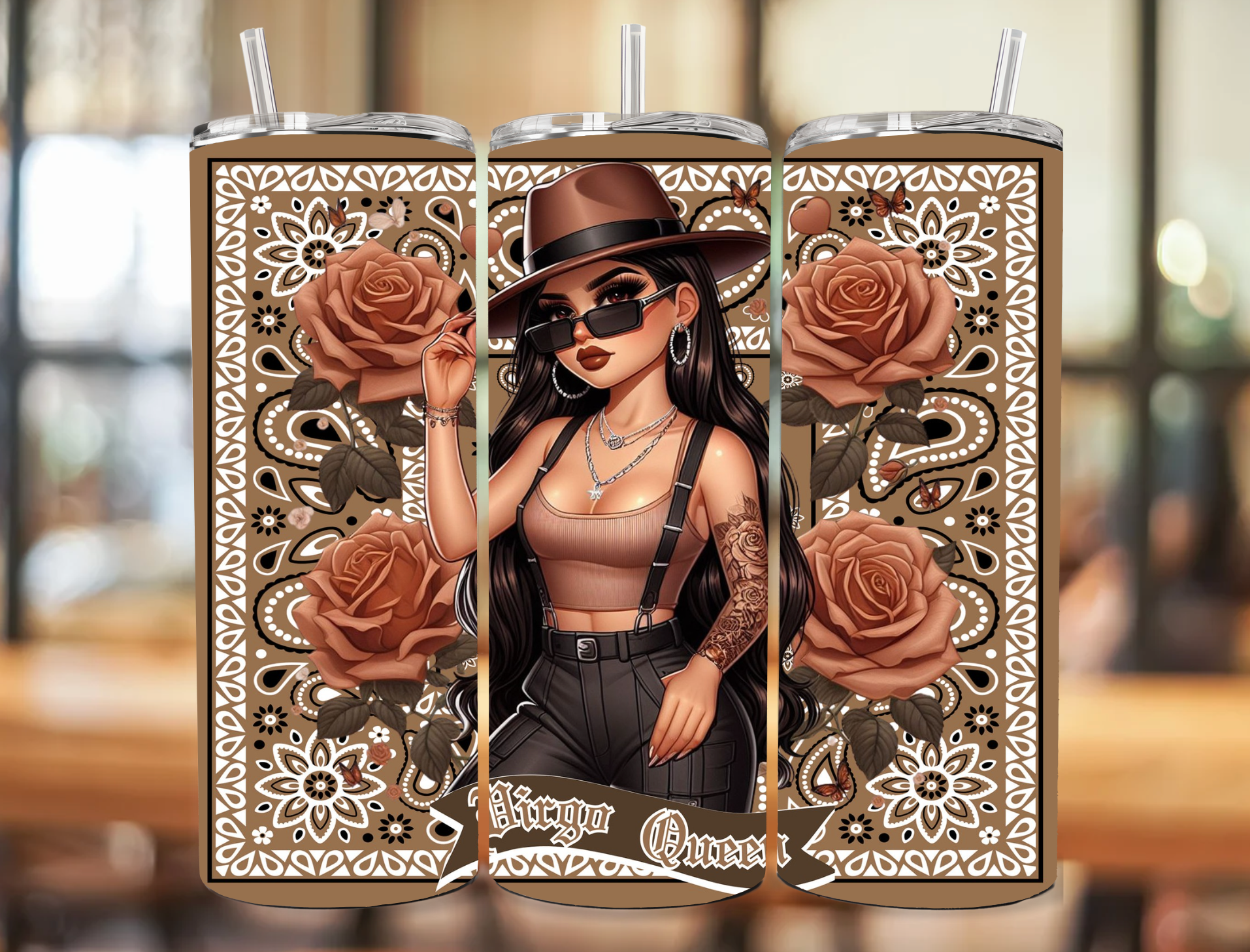 Chicana Zodiac Bandana 20oz tumbler