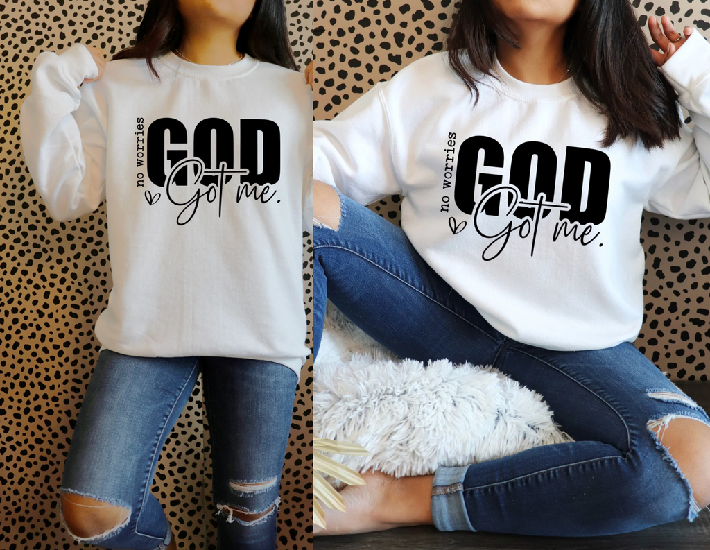 No Worries God's Got Me Crewneck Sweater