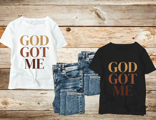 God Got Me (tri-color) T-shirt