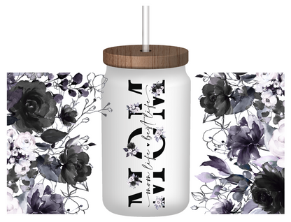 Mom floral 16oz glass cup