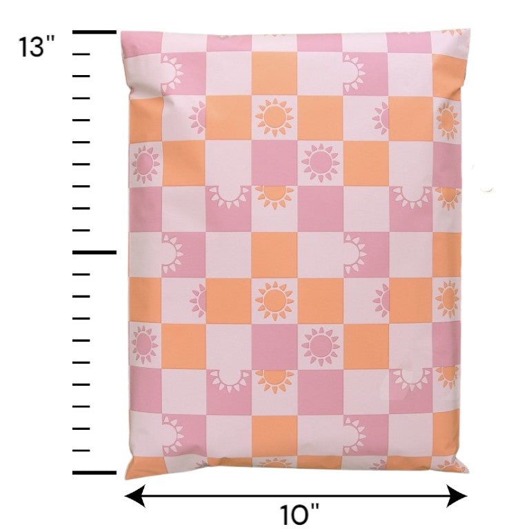 Sunny Check Sunshine Poly Mailers Size 10x13 Summer Shipping Bags