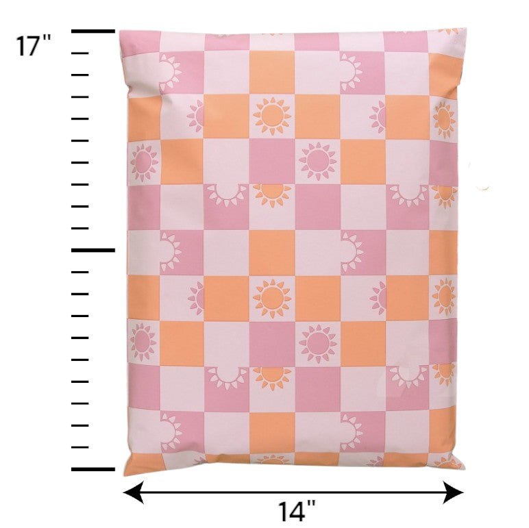 Sunny Check Sunshine Poly Mailers Size 14x17 Summer Shipping Bags