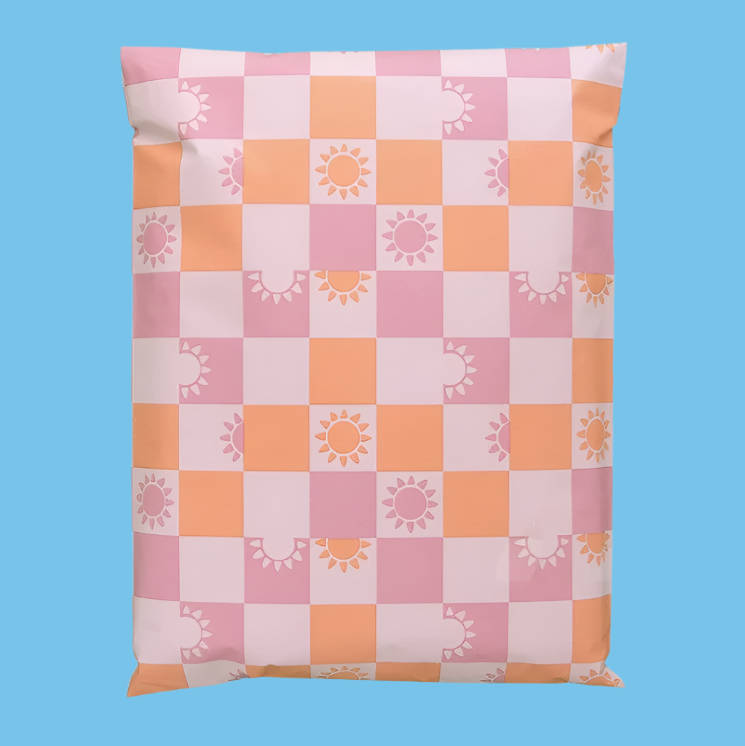 Sunny Check Sunshine Poly Mailers Size 14x17 Summer Shipping Bags