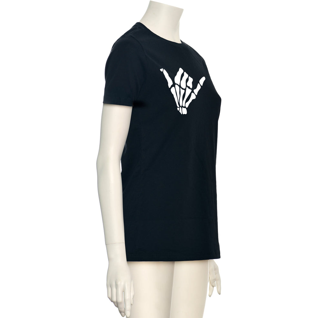 Glow in the Dark Shaka Skelelton Hand Tee Shirt