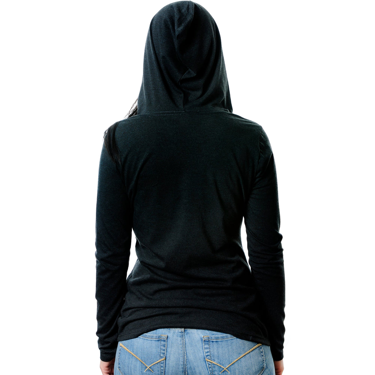 Halloween Glow in the Dark Ghost Boobies Tee Tapered Long Sleeve Hoodie