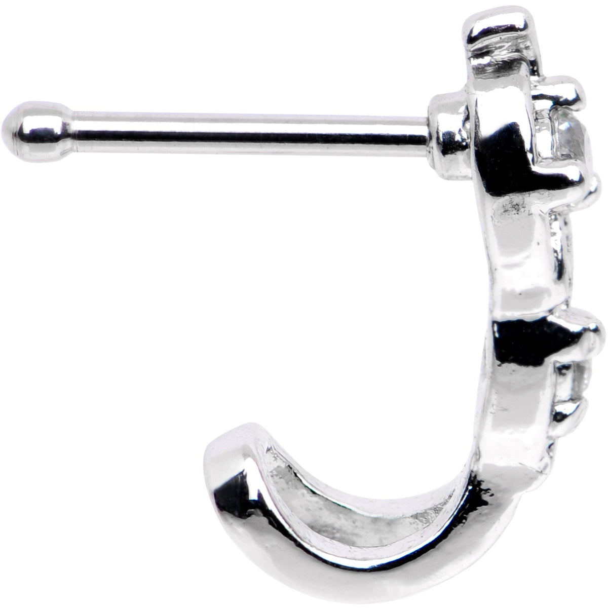 Clear CZ Gem Double Fashion Faux Hoop Nose Bone