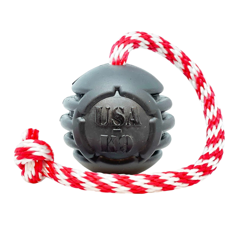USA-K9 Magnum Stars and Stripes Rubber Dog Toy | K9 Handler Reward Toy | USA Made