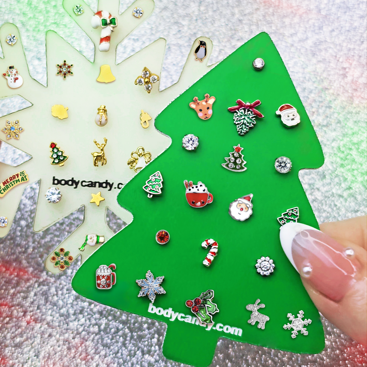 Christmas Tree Travel Flat Back Earring Palette