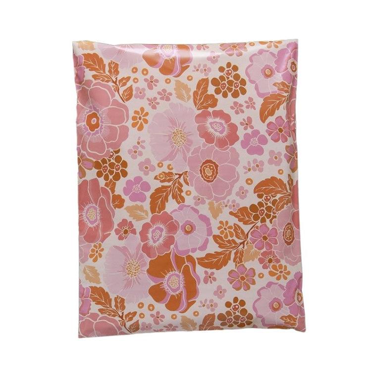 Fall Flowers Poly Mailers Size 10x13 Autumn Floral Shipping Bags