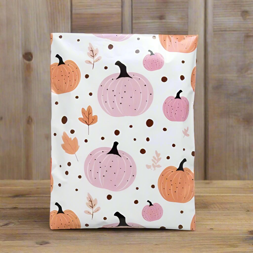 Fall Pumpkin Poly Mailers Size 14.5x19 Halloween Shipping Bags