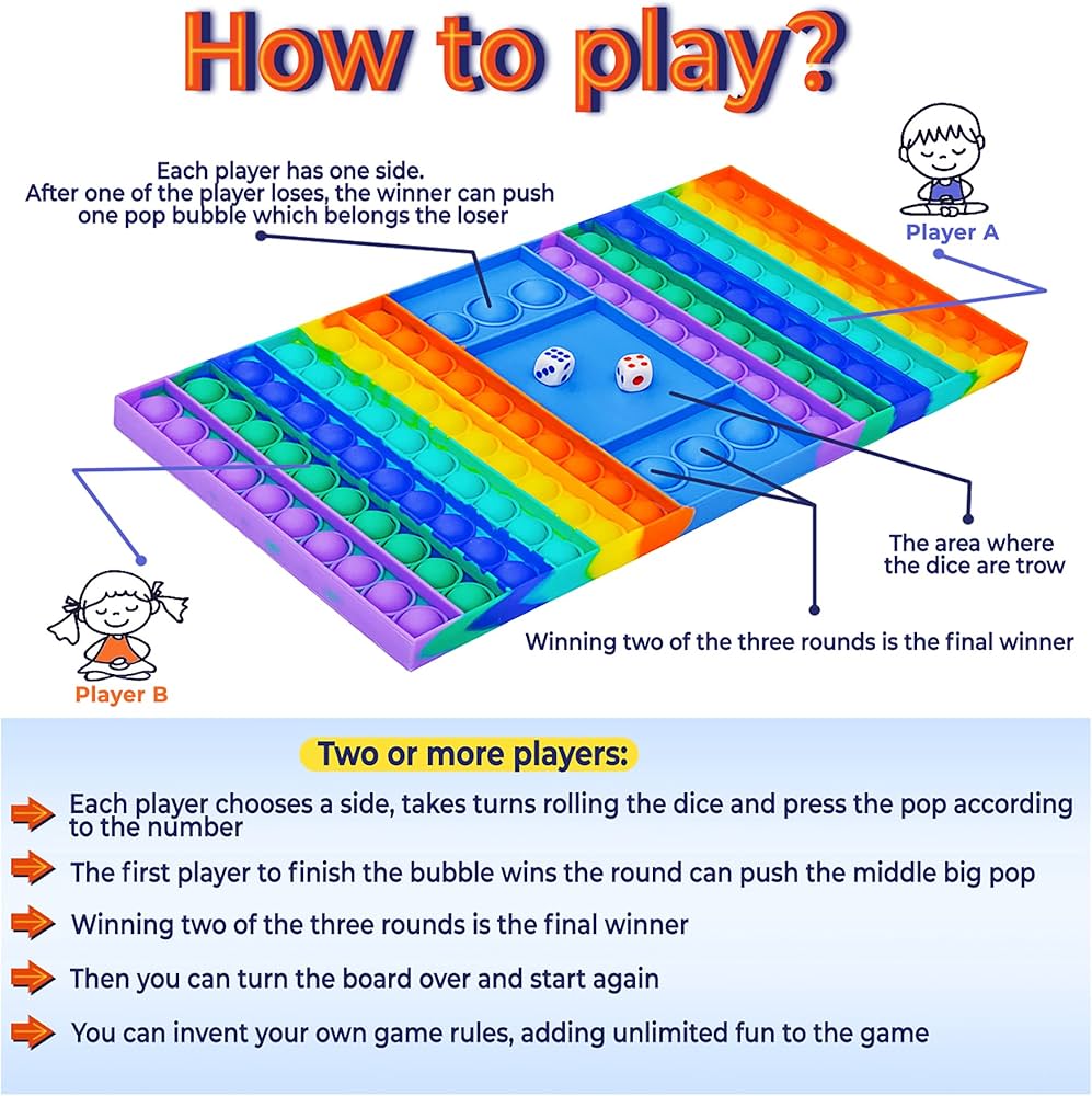 Fidget Game Pop Board Game Jumbo Bubble Toy