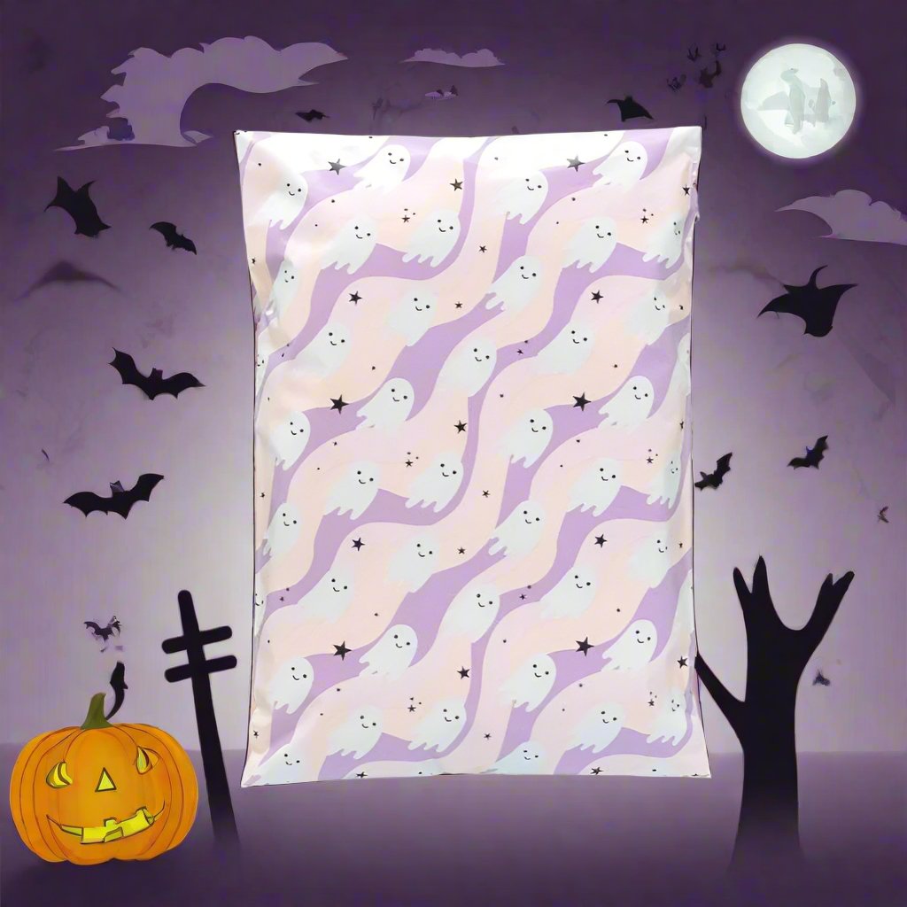 Ghosts Halloween Poly Mailers Size 7.5x10.5 Shipping Bags