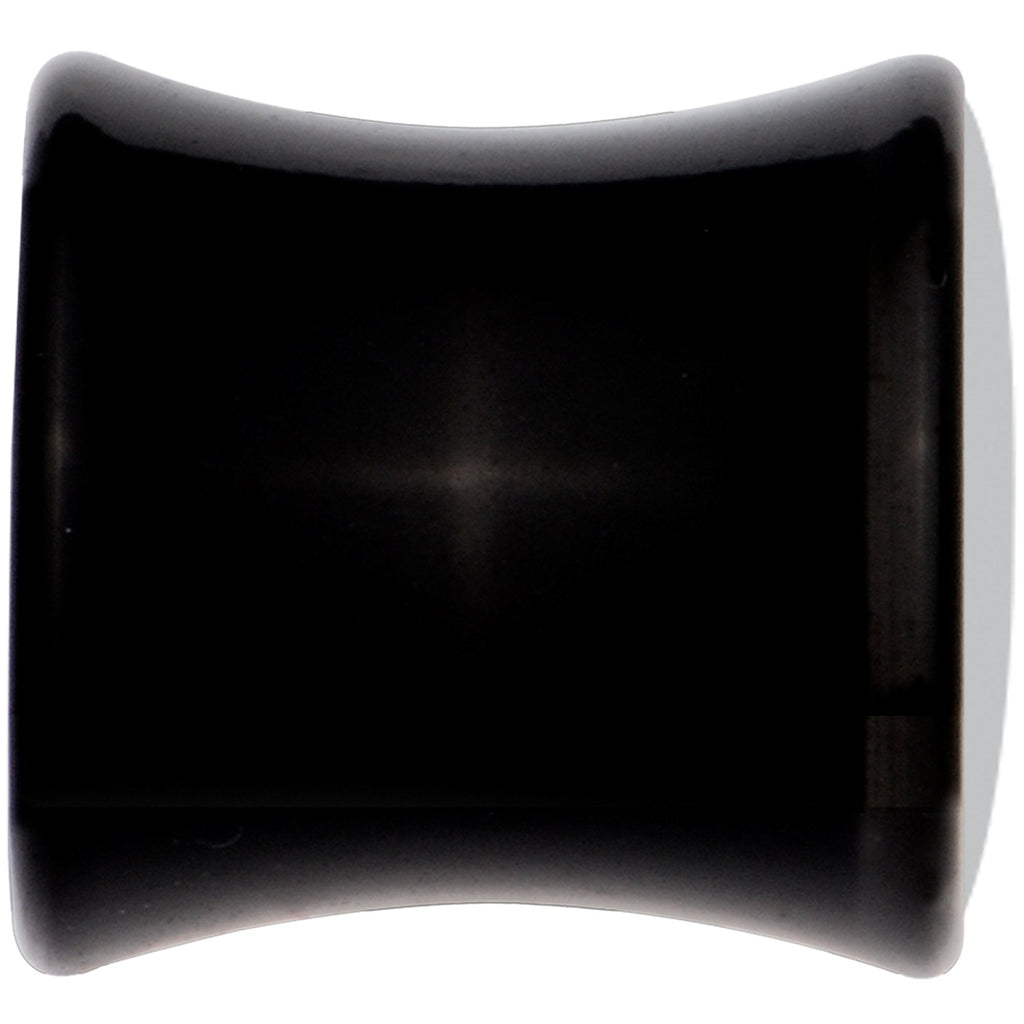 Black Acrylic Pink Black Skull Saddle Plug Set 0G