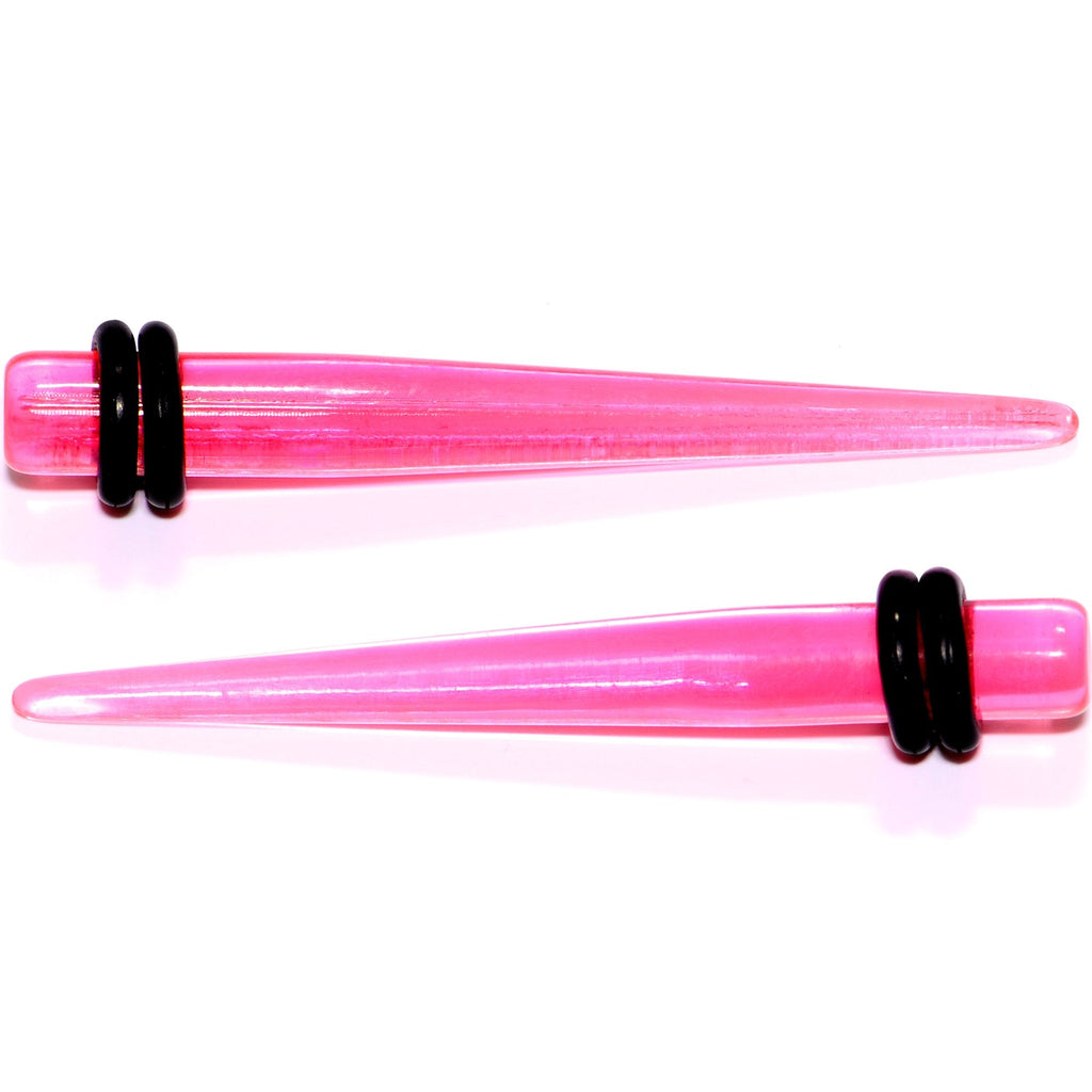 9 Piece Pink Acrylic Ear Stretching Kit Set of 2