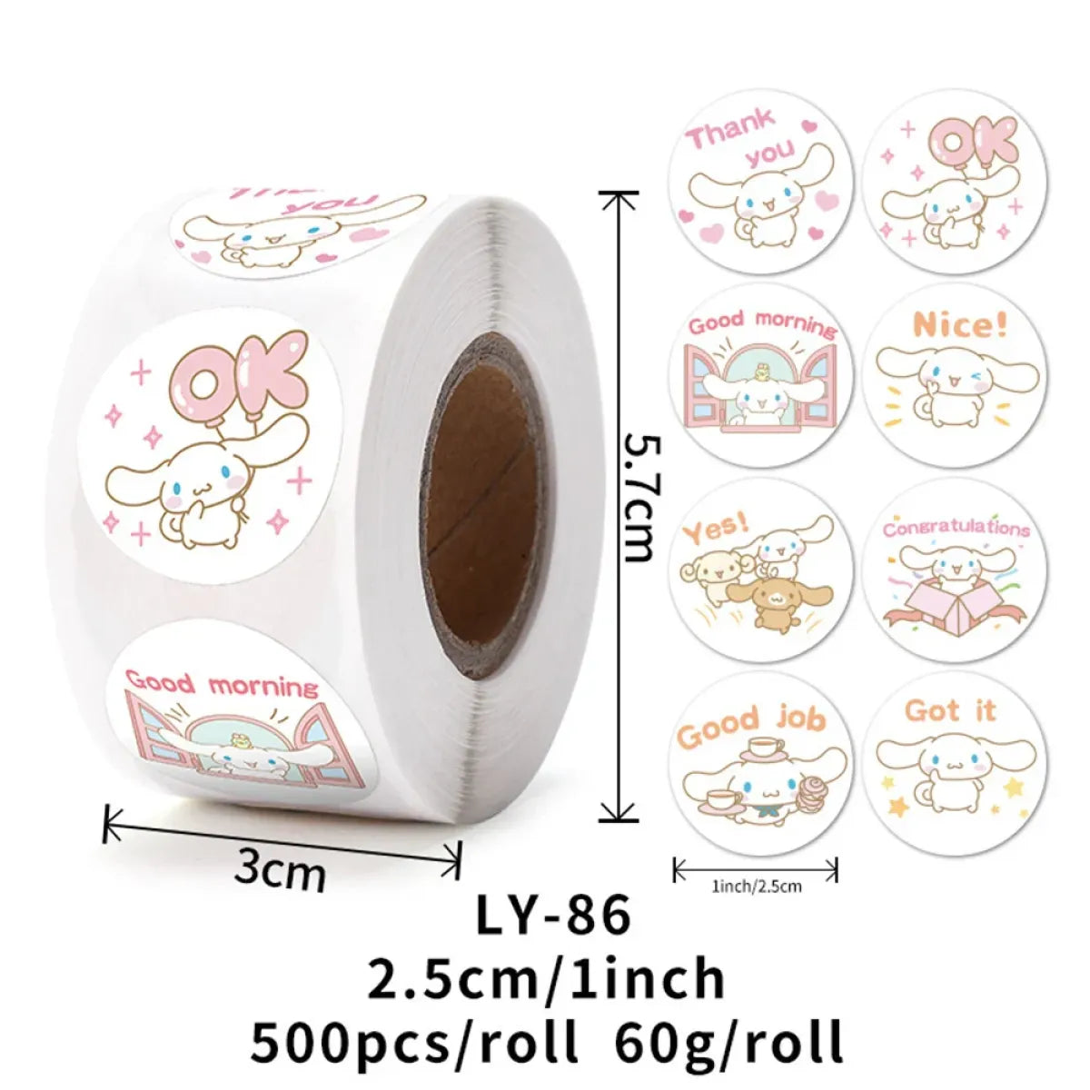 500PCS Cute Kuromi, Pochacco, My Melody Cartoon Stickers