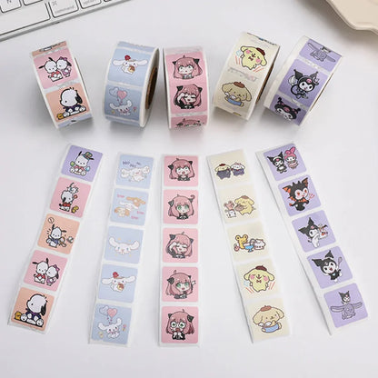 500PCS Cute Kuromi, Pochacco, My Melody Cartoon Stickers