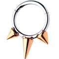 5/16 Rose Gold Tone Punk Spike Hinged Segment Ring Circular Barbell