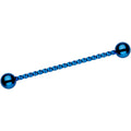 Blue IP Seriously Twisted Industrial Barbell Earring 38mm