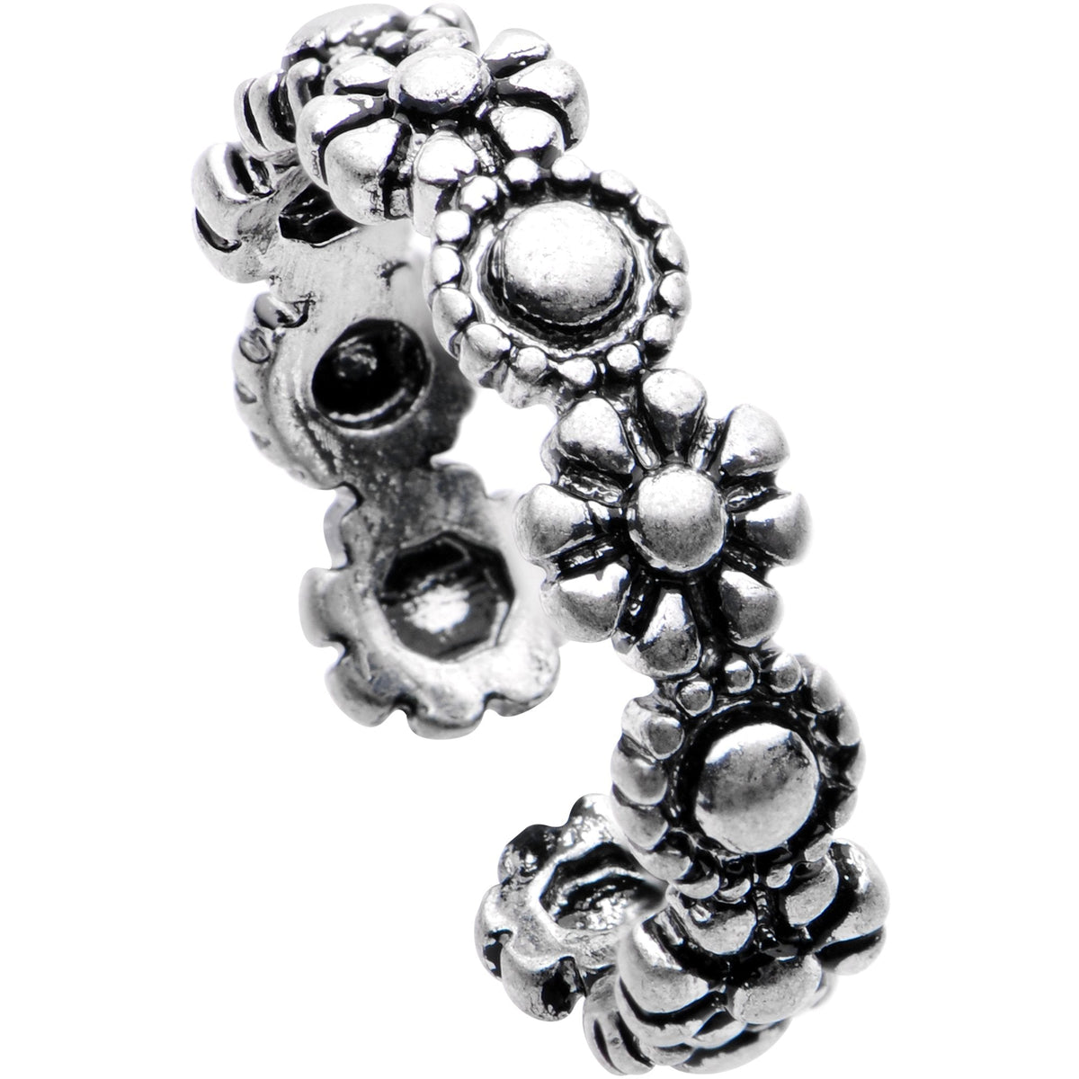 Silver Plated Floral Wreath Toe Ring