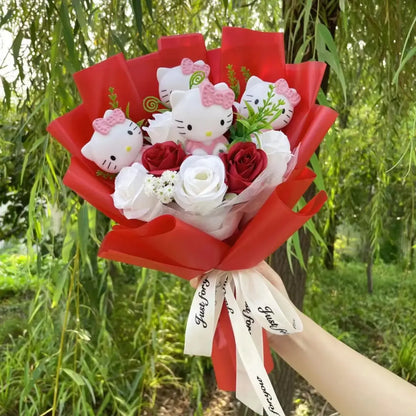Kawaii Hello Kitty Plush Bouquet – Sanrio Flower Gift for Birthdays