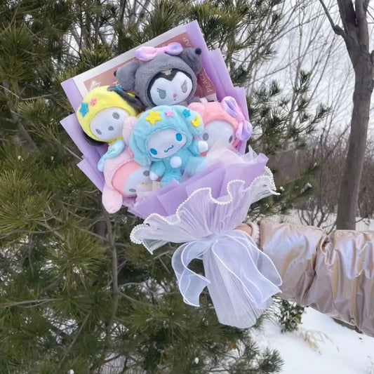 Kawaii Cinnamoroll & Kuromi Plush Bouquet – Sanrio Gift Flowers Set