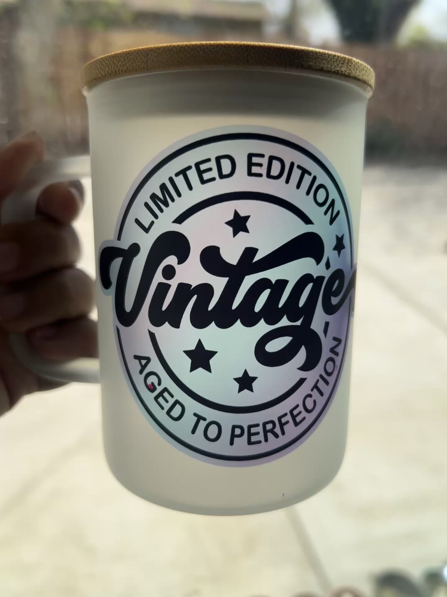Limited Edition Vintage 16 oz Frosted glass mug