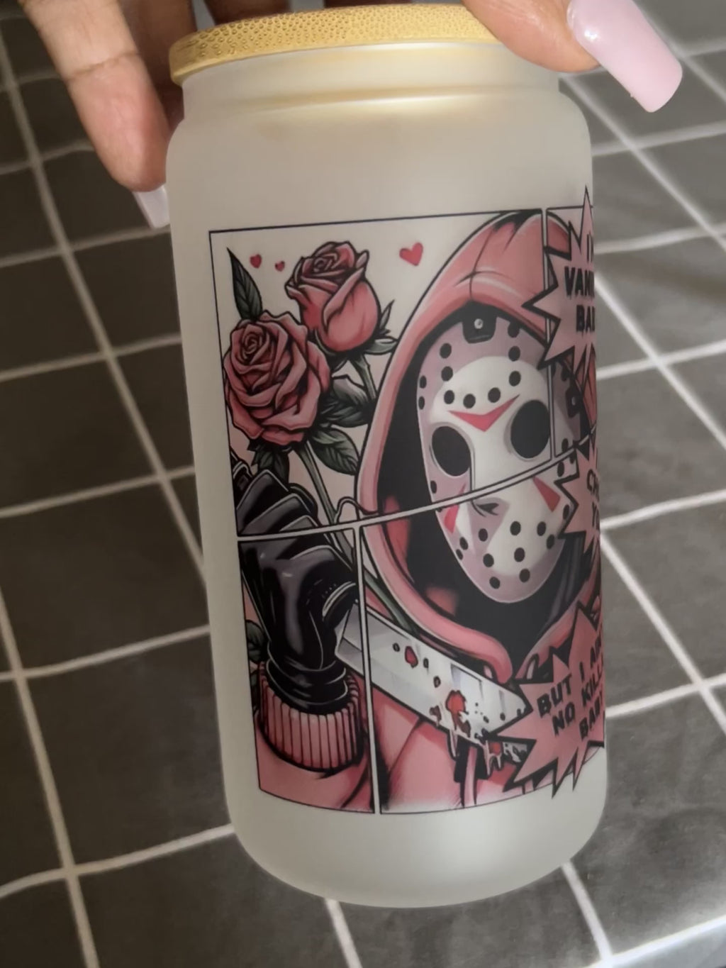 Im Vanilla Baby 16oz frosted glass cup